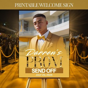 Elegant Prom Send off Welcome Sign, Yellow Mustard Gold Welcome Board (digital Download) - Etsy Canada