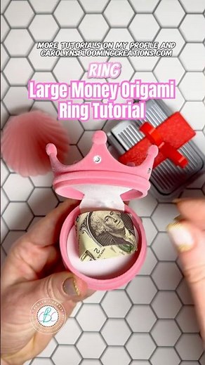 Large Money Origami Ring Tutorial #origami