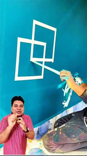 সাধারণ দেয়াল হবে এখন অসাধারণ! 😍#ytshorts #shorts #viralvideo #wallart