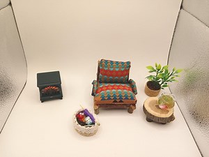 Miniature Log Cabin Chair & Coffee Table Set Rustic Southwestern Doll House Furniture - Etsy UK