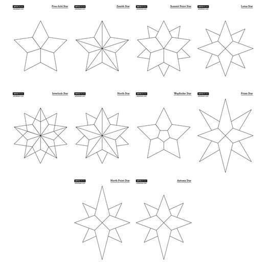 10 Designs Star Patterns for Stained Glass, Geometric Radial Stars, Digital Download - Etsy