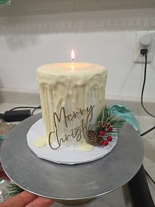 Year after year, these remain our most popular Christmas cake! These will be available for walk-ins Tuesday & Wednesday, in several different sizes and flavours, while supplies last! $45-$95 each (Single wick and 3 wick, plus other cake designs also available!) | Cocabella Cake Studio