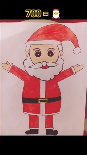 How to draw🎅using number 700😍/Christmas special santa ✨🥳#shorts#drawing#christmas#viral