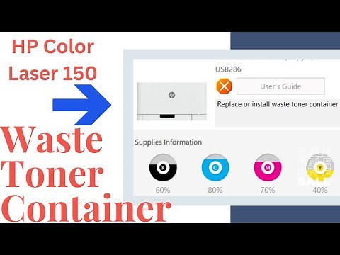 Replace or Install Waste toner Container HP Color Laser 150a Printer
