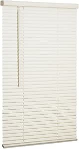 LOTUS & WINDOWARE Cordless Mini Blind, 1" Vinyl Slats, 30" Wide x 60" Long - Alabaster, Window Blinds for Home and Office, Interior Door Blinds - Light Filtering
