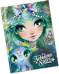 Nebulous Stars Marinia’s Secret Diary - Diary with Lock and Key for Girls – with Motif Applicator Pen