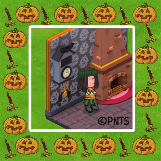 Cuckoo, goes the clock! 🐦🕰️ Don't worry, Eudora, there are no monsters in this living room, just a very energetic cuckoo clock! Want to see more spooky animations? Then be sure to check our latest event: The Haunted House! 🏚️🕸️ | Peanuts: Snoopy's Town Tale