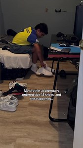 My Brother Accidentally Ordered Size 15 Shoes, And This Happened.. #reelsviral #schoollife #brothers | Erick Claros