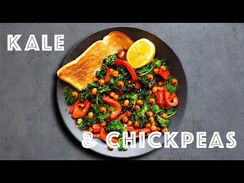 HOW TO COOK KALE | TASTIEST KALE & CHICKPEAS | High Protein vegan Breakfast