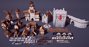 Modullar_Buildings_Kitbashing - Lowpoly Environment | 3D Environments | Unity Asset Store