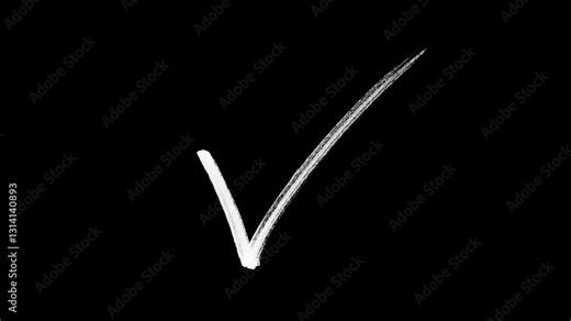 White Hand drawing perfect correct, tick mark icon video, A right mark green, correct green icon, tick, vote, checkmark with alpha channel Doodle, marker, brush,