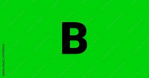 Alphabet Letters B Animation in black and white color with ink drop and write-on on the Green Screen alpha channel. Great for word forming and text animation in your video project. Background Editable