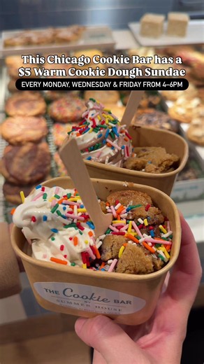$5 Warm Cookie Dough Sundaes at The Cookie Bar in Streeterville