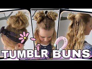 3 TUMBLR BUN/Dutt Hairstyles💜Cool Girl Braids & Hairstyles Tutorial