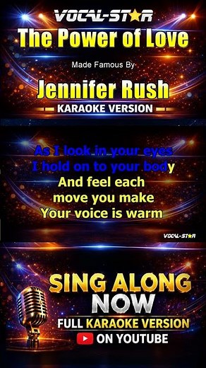 Jennifer Rush - The Power of Love (Karaoke Studio Version) #vocalstar #karaoke #backingtrack
