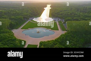 Aerial view of Palace of Versailles and the gardens surrounding it, France Stock Video Footage - Alamy