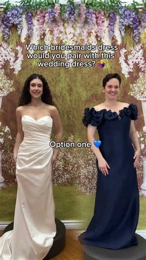 Which bridesmaids dress would you pair with this wedding dress? 🫶 #shorts