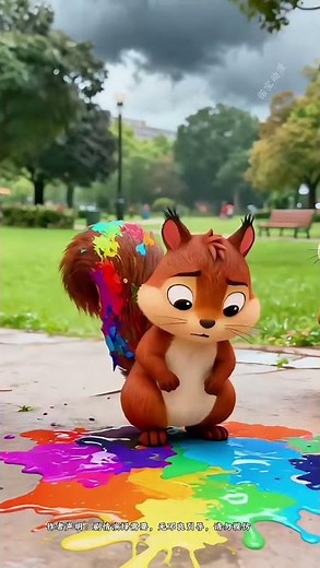 The tail of the little squirrel turned into color animation 2D animation Youtube Assistant