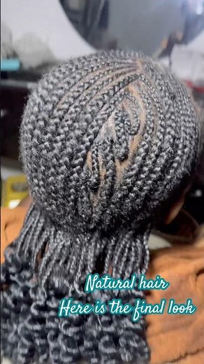 Simple & Neat Cornrow Style on Natural Hair 🔥 #cornrows #naturalhair #braids #protectivestyles
