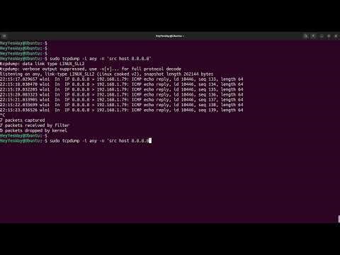 (2023-06-10) How to use filter in tcpdump to filter specific source or destination IP address.
