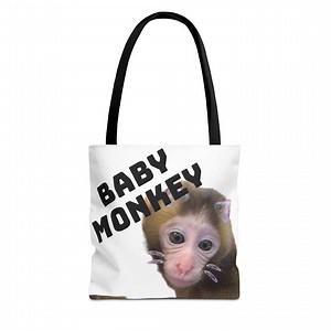 Baby Monkey Tote Bag | Cute Animal Photo, Kawaii Face - Etsy Canada