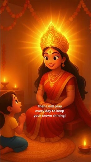 Navratri Story: How Prayers Make Ma Durga’s Crown Shine #durgapuja #navratrispecial #durgabhakti