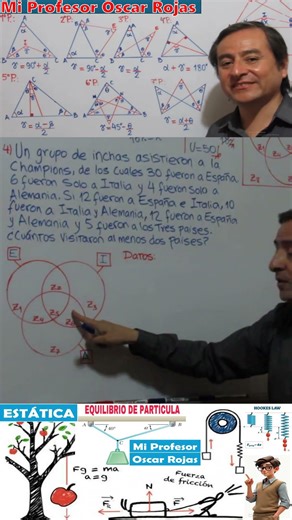 Problemas con Conjuntos Ejercicio 4 Parte 1 Método de Las Zonas Para Tres Conjuntos y El Universal