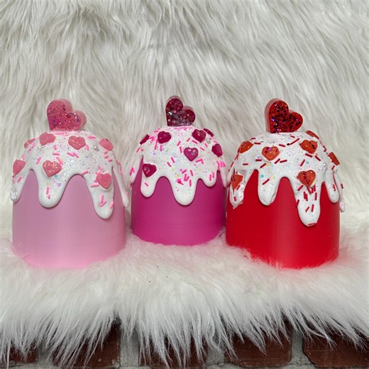 Adorable Valentines Day Gumdrop Decorations With Handmade Faux Frosting, Resin Hearts & Sprinkles. - Etsy