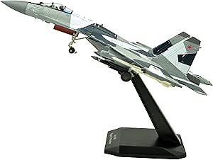 TANG DYNASTY(TM 1:100 Sukhoi Su-35 Fighter Attack Metal Plane Model with 2 Stands,Russian Air Force,Military Airplane Model,Diecast Plane,for Collecting and Gift (Camouflage)