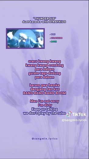 Easy Lyrics Duet Karaoke for 'Thunderous' by Stray Kids