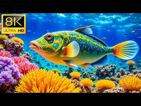 Ocean 8K - The Ultimate 8K Aquarium Voyage, Sea Animals & Coral Reefs with Relaxing Music