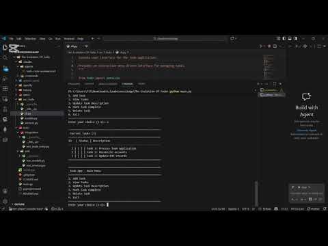 Hackathon ll Phase l — Todo In-Memory Python Console App