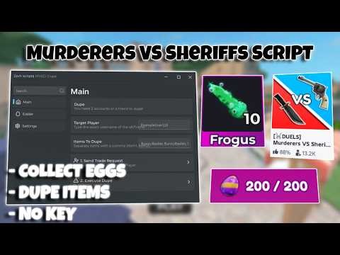 [🐰DUELS] Murderers VS Sheriffs Script *NO KEY* - DUPE ANY ITEMS, COLLECT EASTER EGGS | PASTEBIN