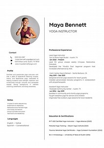 Yoga Instructor Resume Template | Modern Wellness CV | Editable Canva & Word Format | Fitness Coach Resume - Etsy