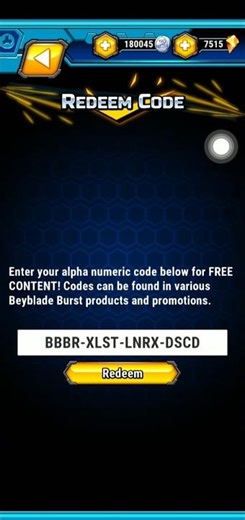 new redeem code beyblade burst rivals #gaming