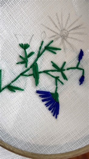 Blue Flower Hand Embroidery Tutorial #embroidery #handembroidery #floralembroidery
