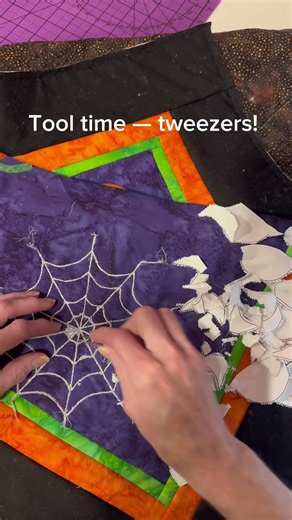 How to Make a Quilted Spider Web with Couching 🕸️ | Part 2