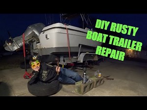 NEW BOAT TRAILER SUSPENSION!! DIY leaf spring, U-bolt, and RUSTY HUB replacement