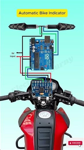 Automatic Bike Indicator using Arduino 🤯 - #electrical #election #diy #short