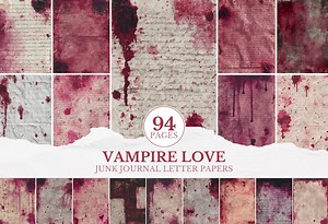 Vampire Love Letter Papers, Dark Romance Junk Journal Paper for Vampire Journals, Script Pages, Blood Stained Handwritten Papers Horror Junk - Etsy