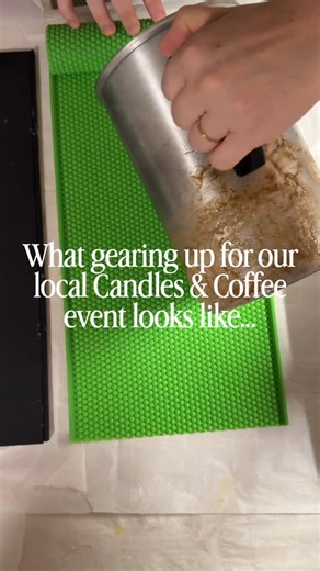 Mosermade Sawmill & Apiary on Instagram: "Been busy prepping for our Candles & Coffee event (3 more tickets left!!!! Eek!) and this is how I make all the sheets every guest will roll their candles with. I try to pour them as super evenly as I can to make the rolling a lot easier! Once the sheets are cooled a bit I cut them in half to make sure the candle is a decent height and width. Every guest will get to put their wick together and roll these half sheets around the wick tightly to create a pe