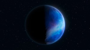 Download Abstract planets realistic blue futuristic round sphere against the background of stars in space, video 4k, 60 fps for free