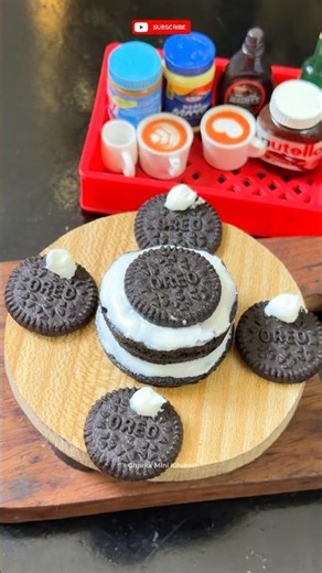 🍰 Mini Oreo Cream Cake Recipe 🍪 | Easy No-Bake Dessert in Mini Cooking Kitchen #shorts #cakedesign