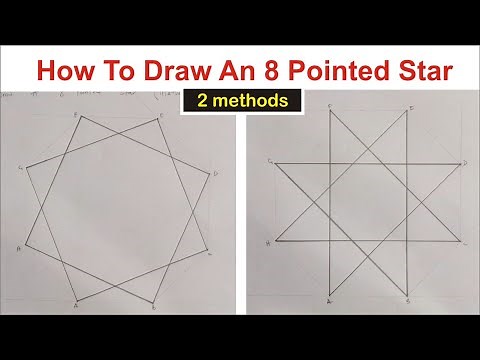 How to Draw an Eight Pointed Star | 2 Methods of Drawing a Star with 8 Points | Octagram Drawing
