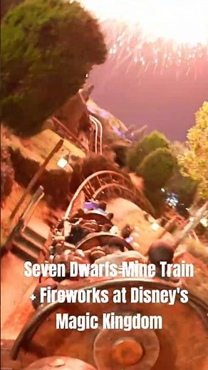 Seven Dwarfs Mine Train and Fireworks - Roller Coaster at Disney World's Magic Kingdom