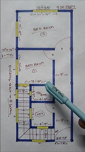 12*35 house plan ll small house design ll 2 bhk ghar ka naksha