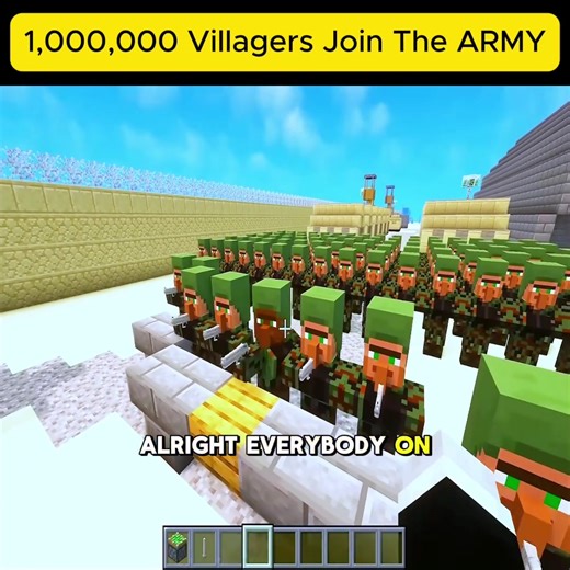 1,000,000 Villagers Join The ARMY - Part 2 #minecraft #fyp #foryoupage #villager