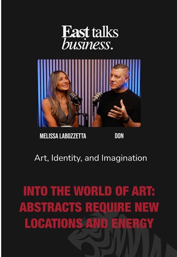 Dive into the world of art with the new East Talks Business episode with @melissalabozzetta.art available on YouTube. Discover how certain types of art come to life and how the personal life of the artist ties into their works. #easttalksbusiness #art #abstract #artist