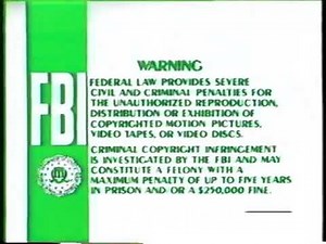 Rainbow FBI Warning Screens (1984-1991)