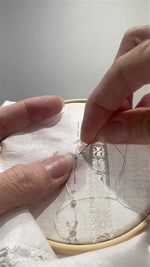 2.5K views · 58 reactions | Feather stitches are an easy way to add details to a garment! #thesmockingbird #sewingforkids #heirloomsewing #classicsewingforkids #sewingforkids #sewingforbaby #handembroidery | The Smocking Bird | Facebook
